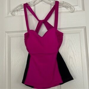 Lucy Fuchsia and Black Activewear Top